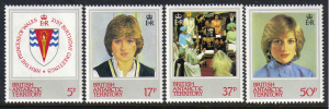 British Antarctic Territory #92-5 mint set, Princess Diana