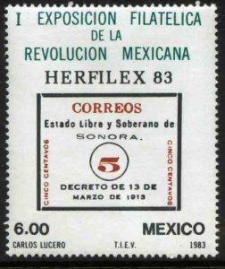 MEXICO 1311, Philatelic Exposition of Mexican Revolution. MINT, NH. F-VF.