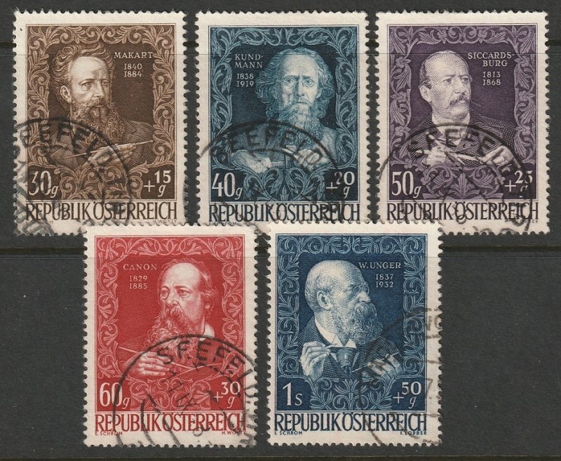 Austria 1948 Sc B246-50 partial set used