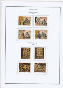 yugoslavia religious frescoes/carvings & others 1990 stamp page refs18324