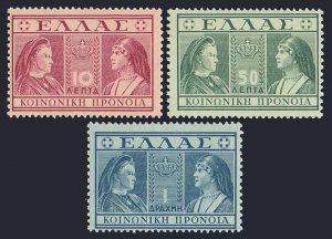 Greece RA61-RA63,MNH.Mi Zw 62-64. Postal Tax stamps 1939.Queens Olga & Sophia.