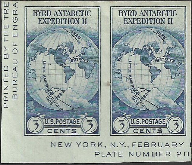 # 735a Mint Never Hinged ( MNH ) Dark Blue Byrd Antarctic