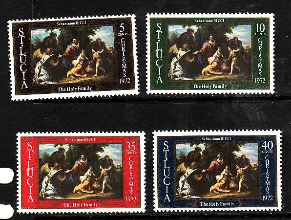 St Lucia-Sc#324-7-unused NH set-Christmas-Paintings-1972-please note there is a