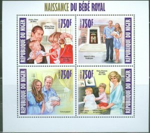 Niger - Birth Of Prince George - William And Kate Sheet Of four Stamps MNH