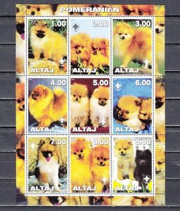 Altaj, Russian Local, 2000 issue. Pomeranian Dogs sheet/9. Scout Logo.