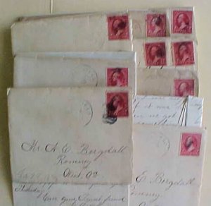 US WEST VIRGINIA COVERS WITH LETTERS MOOREFIELD 1895-6 CORRESPONDENCE 8 COVERS