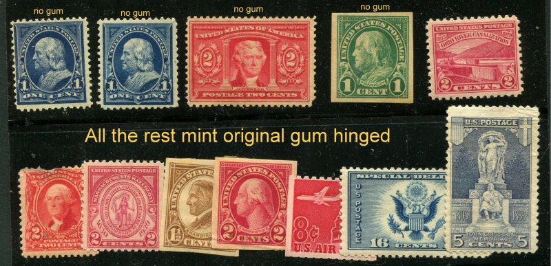 US Unused found in a cigar box 12 Stamps total ⭐⭐⭐⭐