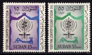 Sudan 1962 Sc#142/143 MALARIA-MOSQUITO-WHO (UN) Set (2) MNH