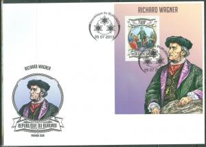 BURUNDI 2013  RICHARD WAGNER  SOUVENIR SHEET FIRST DAY COVER