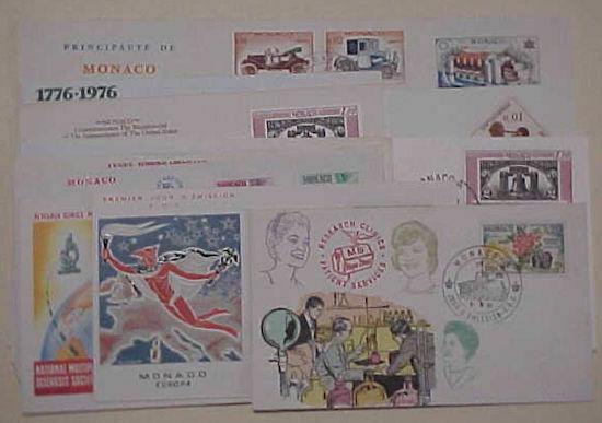 MONACO 16 FDC 1960-1976 CACHET UNADDRESSED