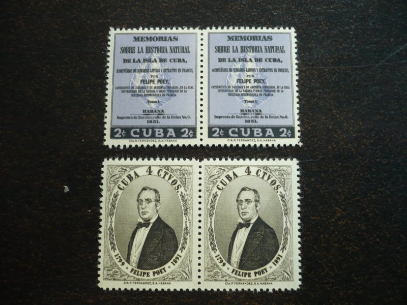 Stamps - Cuba - Scott#608-609, Mint Hinged Set of 2 Stamps in Pairs