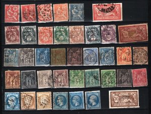 FRANCE 1854-1900 SET OF 39 STAMPS USED/HINGED