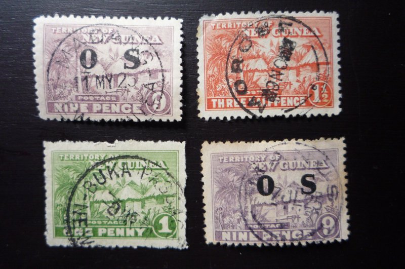 ***NEW GUINEA***VARIOUS POSTMARK STRIKES***GOOD-FINE LOT (4)**