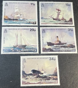 ALDERNEY # 32-36-MINT/NEVER HINGED--COMPLETE SET--1987