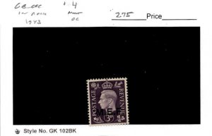 Great Britain, Postage Stamp, #4 Mint Hinged, 1943 Offices In Africa (AB)