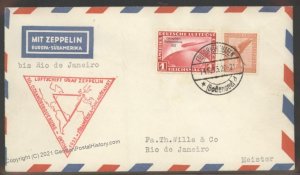 Germany 1933 Zeppelin Si238 1RM Chicago Century of Progress Rio Brazil Co 103443