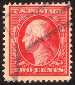 1910, US 2c, Washington, Used, Sc 375
