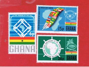 Ghana #256-258  MNH OG   Charter   Free S/H