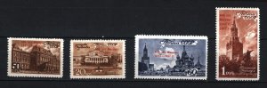 RUSSIA/USSR 1947 MOSCOW SET OF 4 STAMPS OVERPINTED MNH