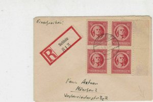 Germany 1946 Thuringia Registered Stamps Cover  ref 23139