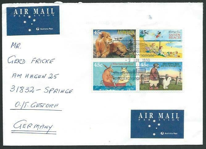 AUSTRALIA 1996 cover to Germany - nice franking - Sydney pictorial pmk.....53456