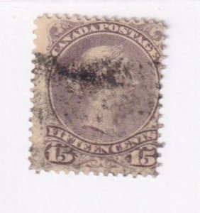 CANADA # 30 FINE-LIGHT USED 15cts LARGE QUEEN