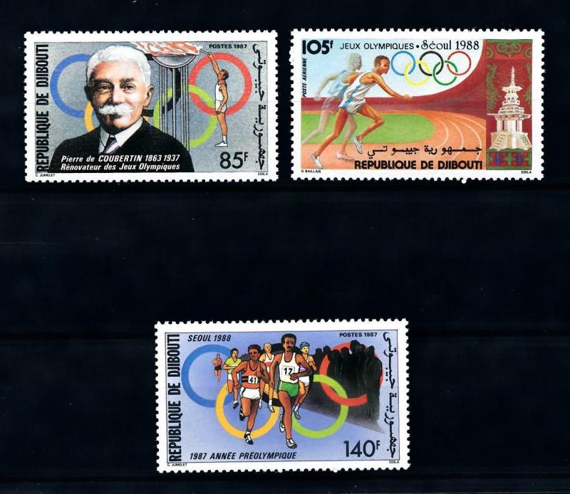 [92151] Djibouti 1987 Olympic Games Seoul Athletics  MNH