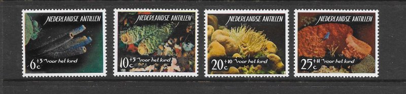 MARINE LIFE - NETHERLANDS ANTILLES #B68-71  MNH