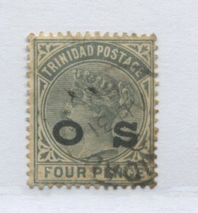 Trinidad QV 1893 4d overprinted OS Official used