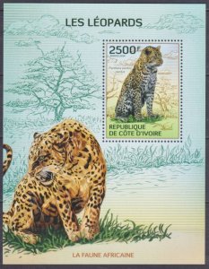 2014 Ivory Coast Cote d'Ivoire 1598/B206 Cats - Leopard 11,00 €