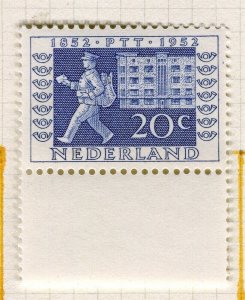 NETHERLANDS; 1952 early Stamp Centenary ITEP issue Mint hinged 20c. Marginal