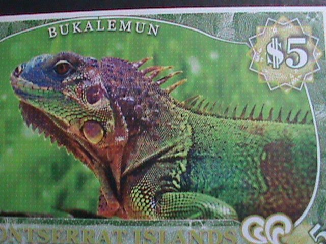 ​MONTSERRAT ISLANDS-COLLECTIBLES $5 UNCIRCULATED POLYMAR HOLOGRAM NOTE-VF