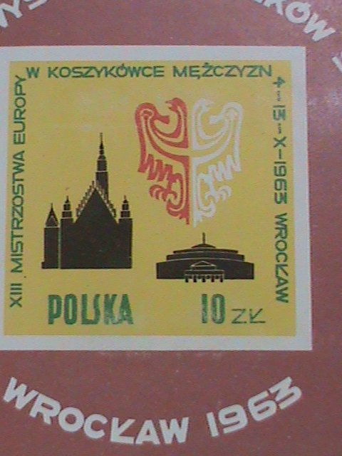 ​POLAND 1963 EUROPA SPORT-WROCKAW 1963 MNH IMPERF S/S SHEET- VERY FINE