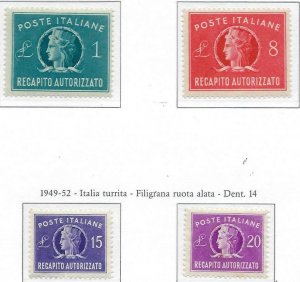1947 Italy Delivery - Scott EY6-EY9 - All MNH, Undisturbed OG! - Cat= $125!