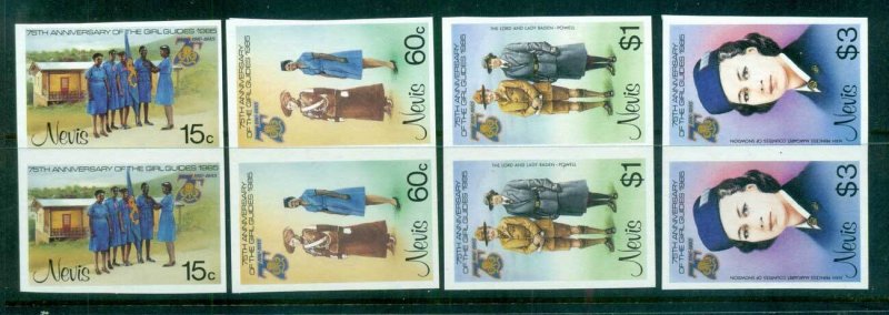 Nevis 1985 Girl Guides IMPERF pairs MUH lot68604