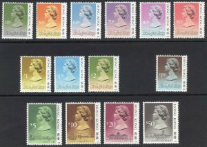 Hong Kong 1991 10c-$50 Defin 1991 TYPE II Scott 490d-504c+533c UMM/MNH Cat $95