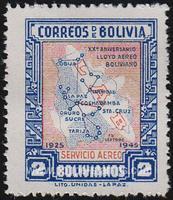 Bolivia SG#442 Mint - 1945 2b.  - Maps, Airlines