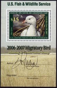 RW73b $15.00 Ross's Goose Souvenir Sheet (2006) MNH