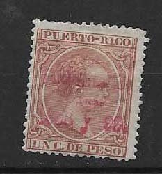 PUERTO RICO STAMP, VFU, HABILITADO PARA 1898 Y 99 #AGOC20