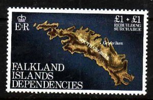 Falkland Islands Dependencies-Sc#1LB1- id9-unused NH semi-postal set-Maps-1982-