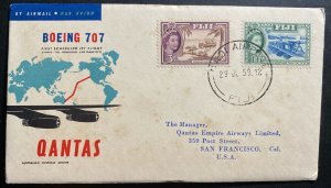 1959 Nadi Fiji First Flight Cover To San Francisco cA USA Qantas Jet Service