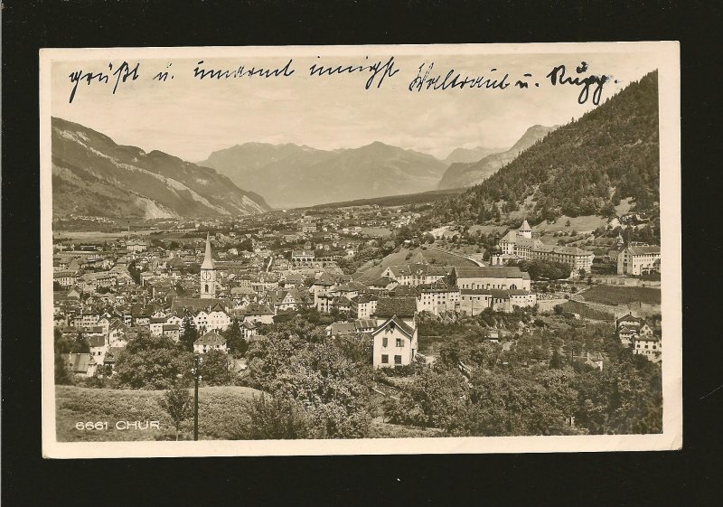 Switzerland 212 on PM 1932 Chur Postcard Used