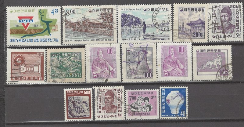 COLLECTION LOT # 4197 KOREA 15 STAMPS 1955+ CLEARANCE CV+$14