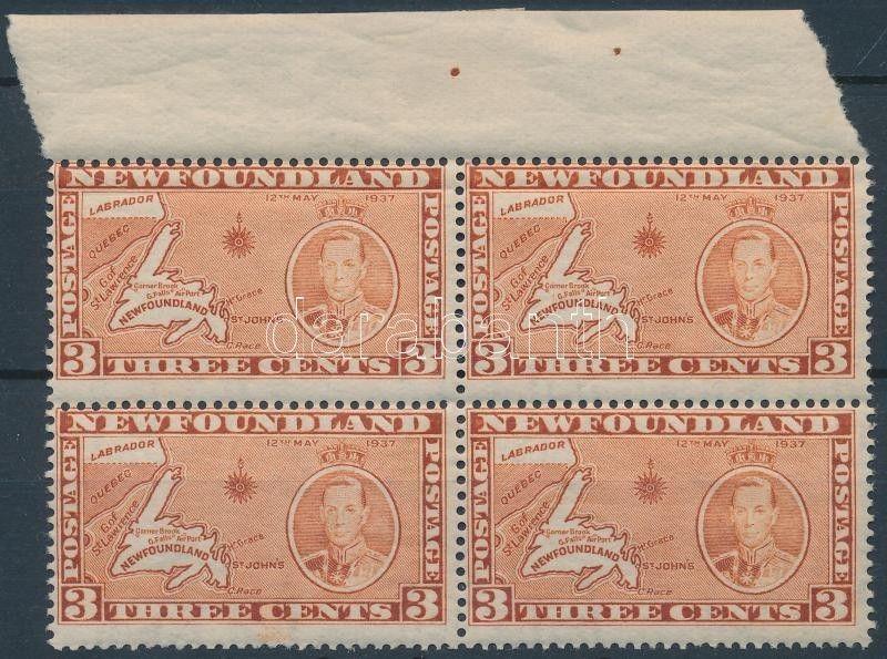 Newfoundland stamp Royal couple margin block of 4 MNH 1937 Mi 222 IA WS159394