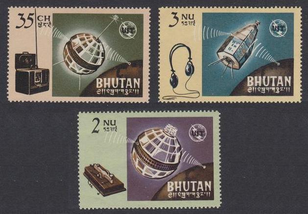 Bhutan Centenary of ITU 3v SG#64-66