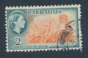 Barbados 1953  Scott 236 used - 2c, Sugar cane breeding & Queen Elizabeth II