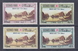 Oman Sc 147-150 MNH. 1972 View of Muscat, top values to set, fresh, bright, VF.