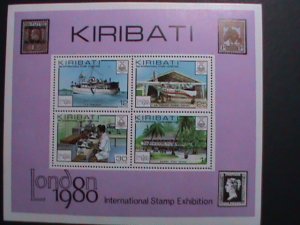 KIRIBATI-1980-SC#355a-LONDON INTERNATIONAL STAMP SHOW-MNH-SHEET-VERY FINE