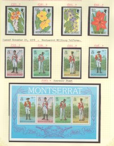 Montserrat #355/396a Mint (NH) Single (Complete Set) (Flora) (Flowers) (Military) (Queen)