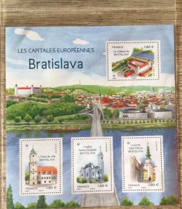 France 2023, Sc.# MNH souv. sheet, European Capitals - Bratislava